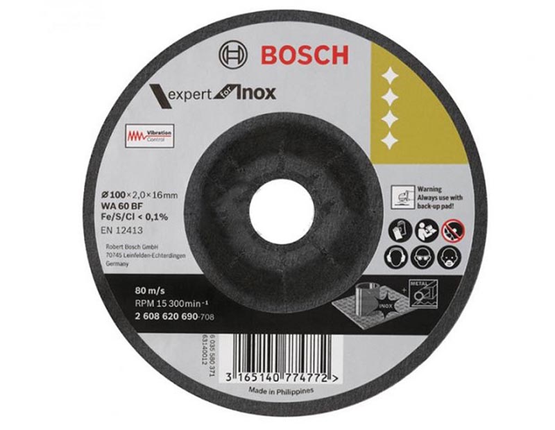 Đá mài linh hoạt Inox Bosch 100mm