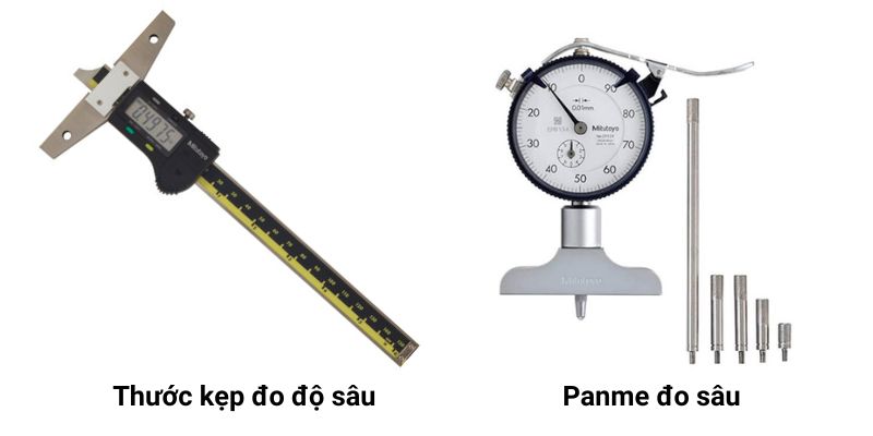 Có 2 loại thước đo độ sâu chính được thiết kế dưới dạng panme và thước kẹp