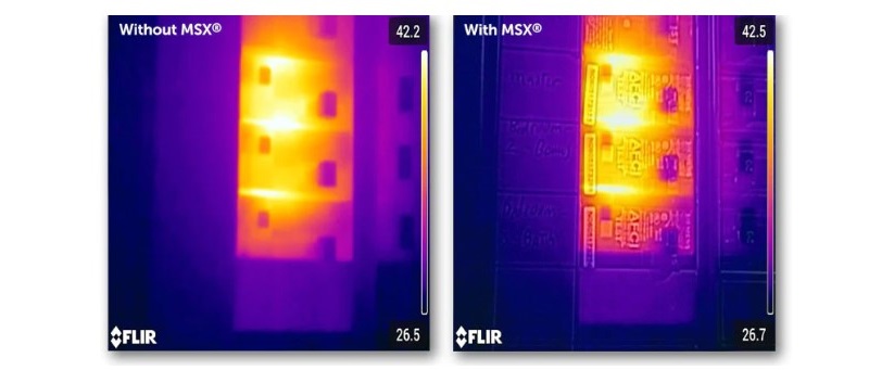Camera chụp ảnh nhiệt FLIR E6 Pro bổ sung cho hình ảnh nhiệt nhờ tính năng FLIR MSX® 