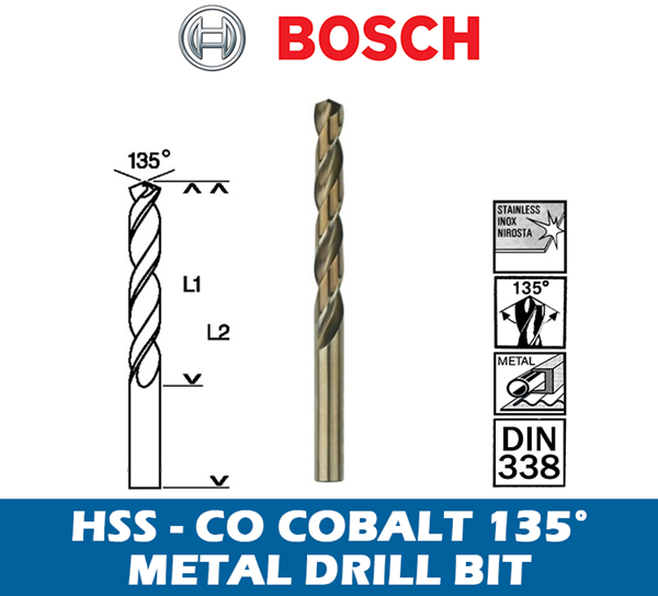 Mũi khoan inox HSS-Co của Bosch chất lượng cao