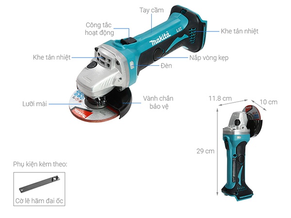 Máy mài góc dùng pin Makita DGA402Z