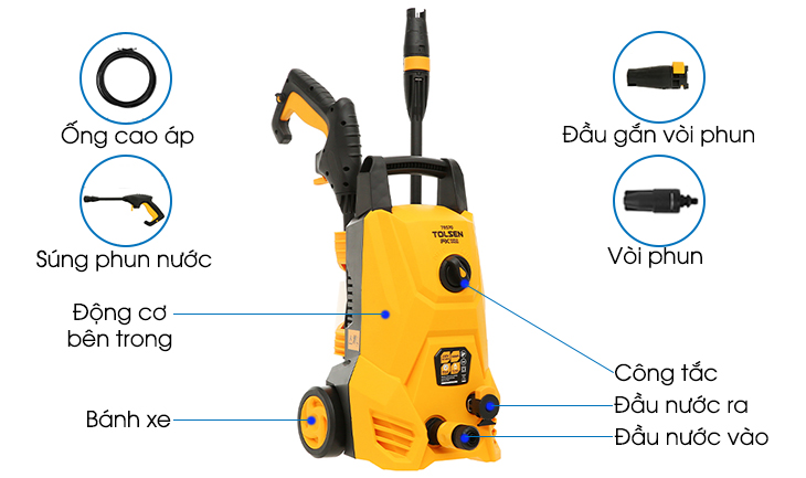 Chúng ta cần chuẩn bị đầy đủ dụng cụ trước khi lắp đặt máy rửa xe