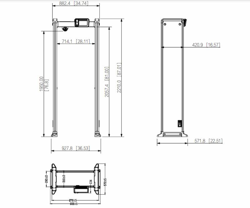 Thiết kế cổng dò DAHUA DHI-ISC-D718-T