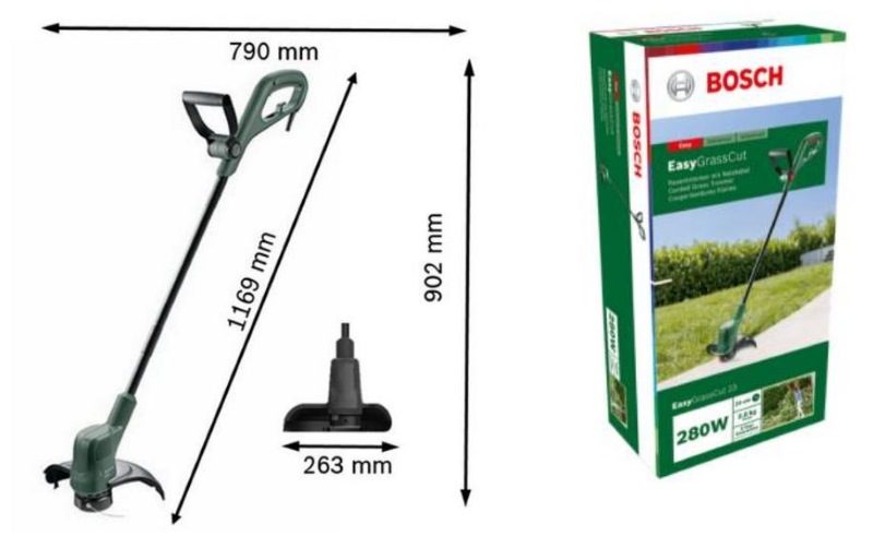 Bộ sản phẩm máy cắt cỏ dùng điện Bosch EasyGrassCut 23