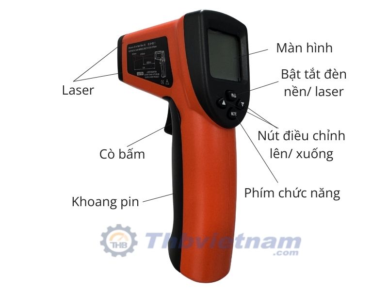 Súng đo nhiệt độ hồng ngoại laser kép độ DT8780 mang độ chính xác cao