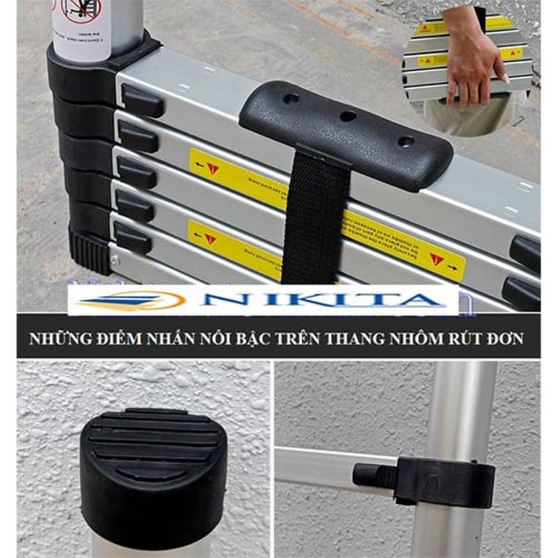 Thang nhôm rút Nikita KN-R32 được thiết kế gọn nhẹ, sử dụng linh hoạt trong các dạng địa hình 