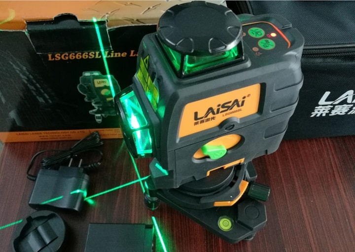 Máy cân mực laser 12 tia Laisai LSG666SL cho phạm vi làm việc đến 80m
