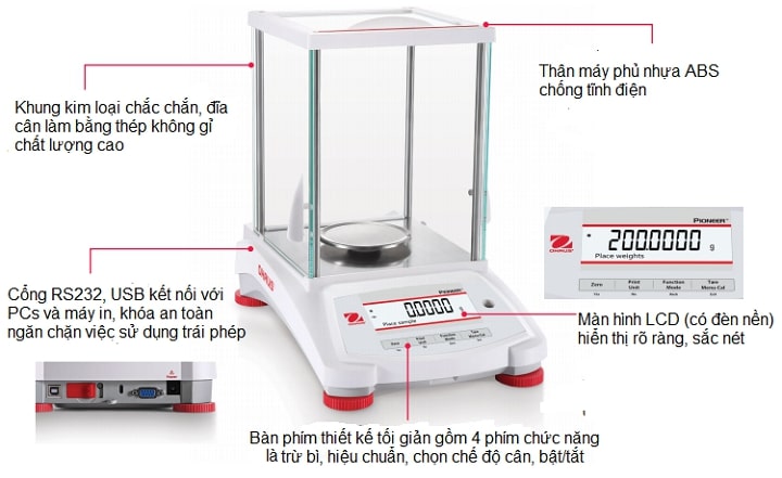 Cân phân tích Ohaus PX85 chất lượng cao từ hãng Ohaus của Mỹ