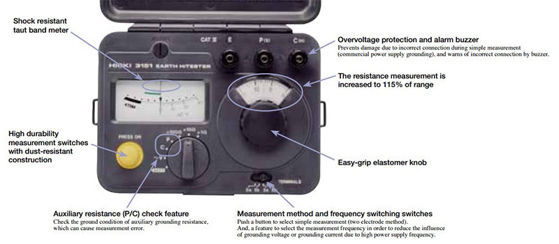 Đồng hồ đo điện trở đất Hioki FT3151 thiết kế chắc chắn