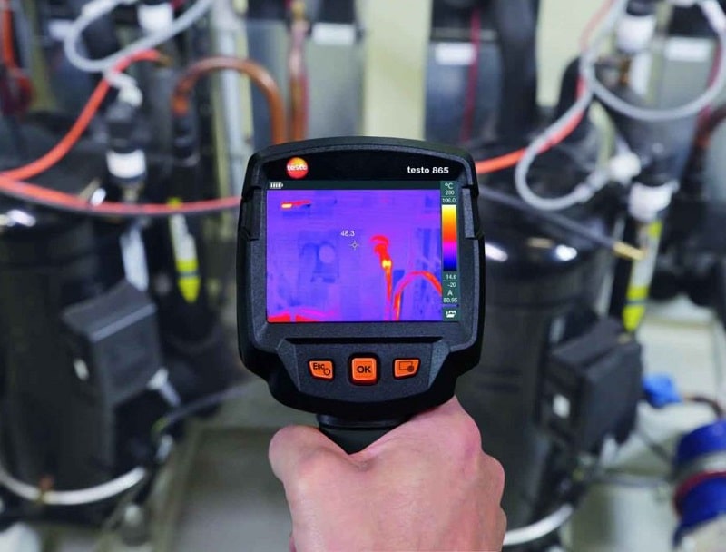 Máy ảnh nhiệt testo 865 kết hợp tất cả các tính chất quan trọng cần thiết để đo nhiệt lượng cao