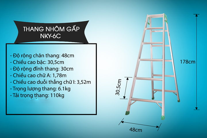 Thông tin chi tiết về thang gấp nhôm Nikawa